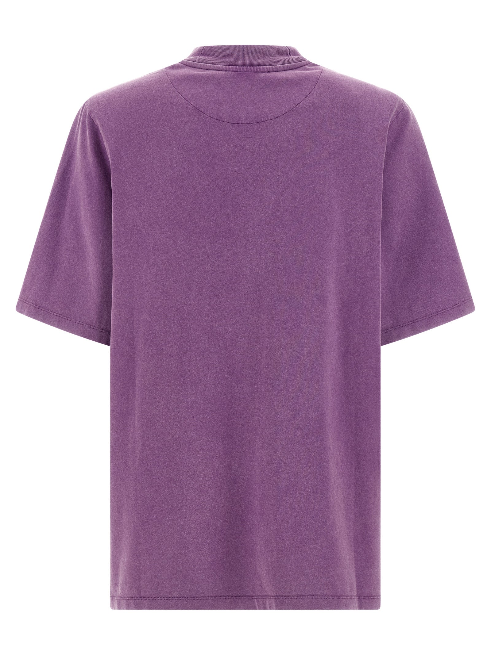 Padded Shoulder T-Shirt Purple Cotton