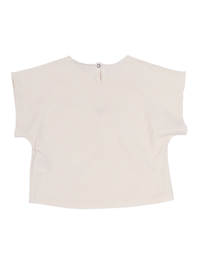 Amour T-Shirt Beige Cotton Short Sleeves