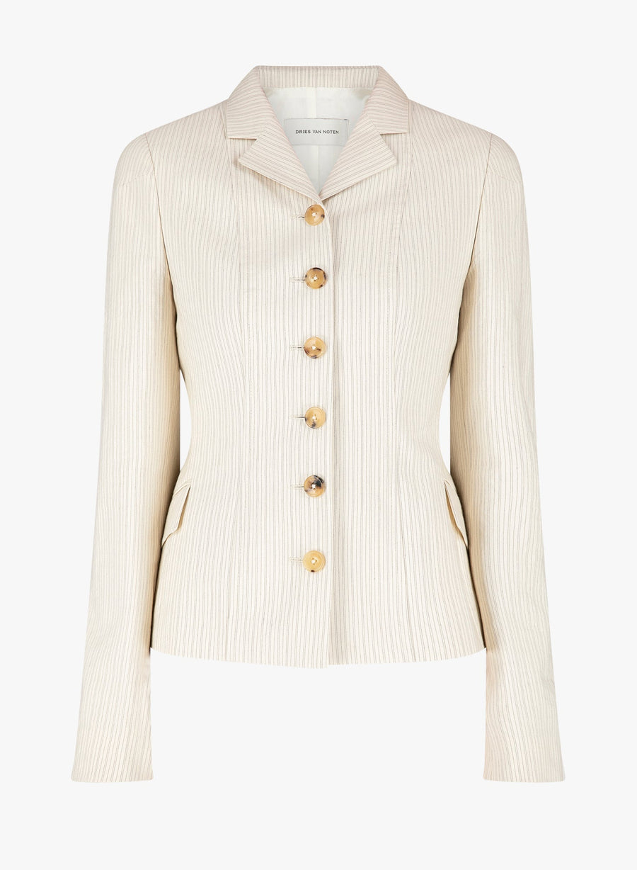 Dries Van Noten Cotton and paper yarn jacket in beige