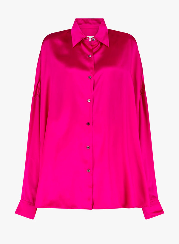 Dries Van Noten Stretch silk satin shirt in pink