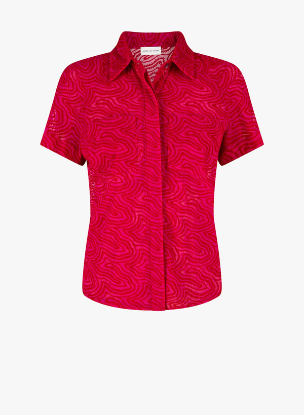 Dries Van Noten Silk crêpe shirt in pink