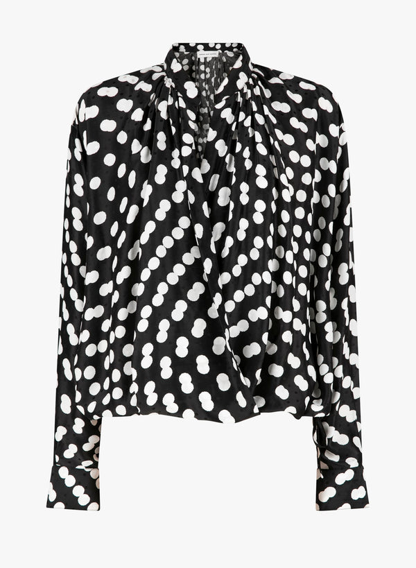 Dries Van Noten Viscose jacquard satin shirt in black