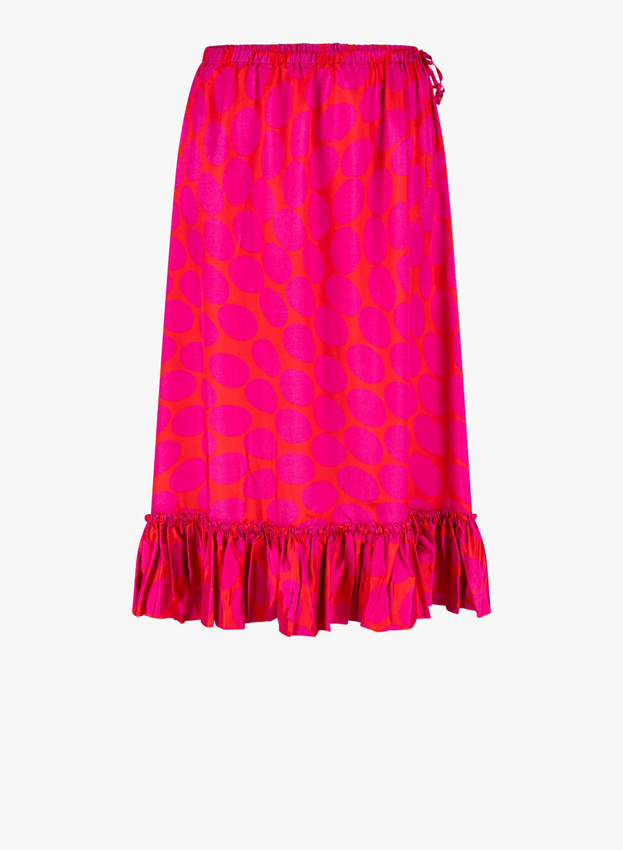 Dries Van Noten Viscose twill skirt in pink