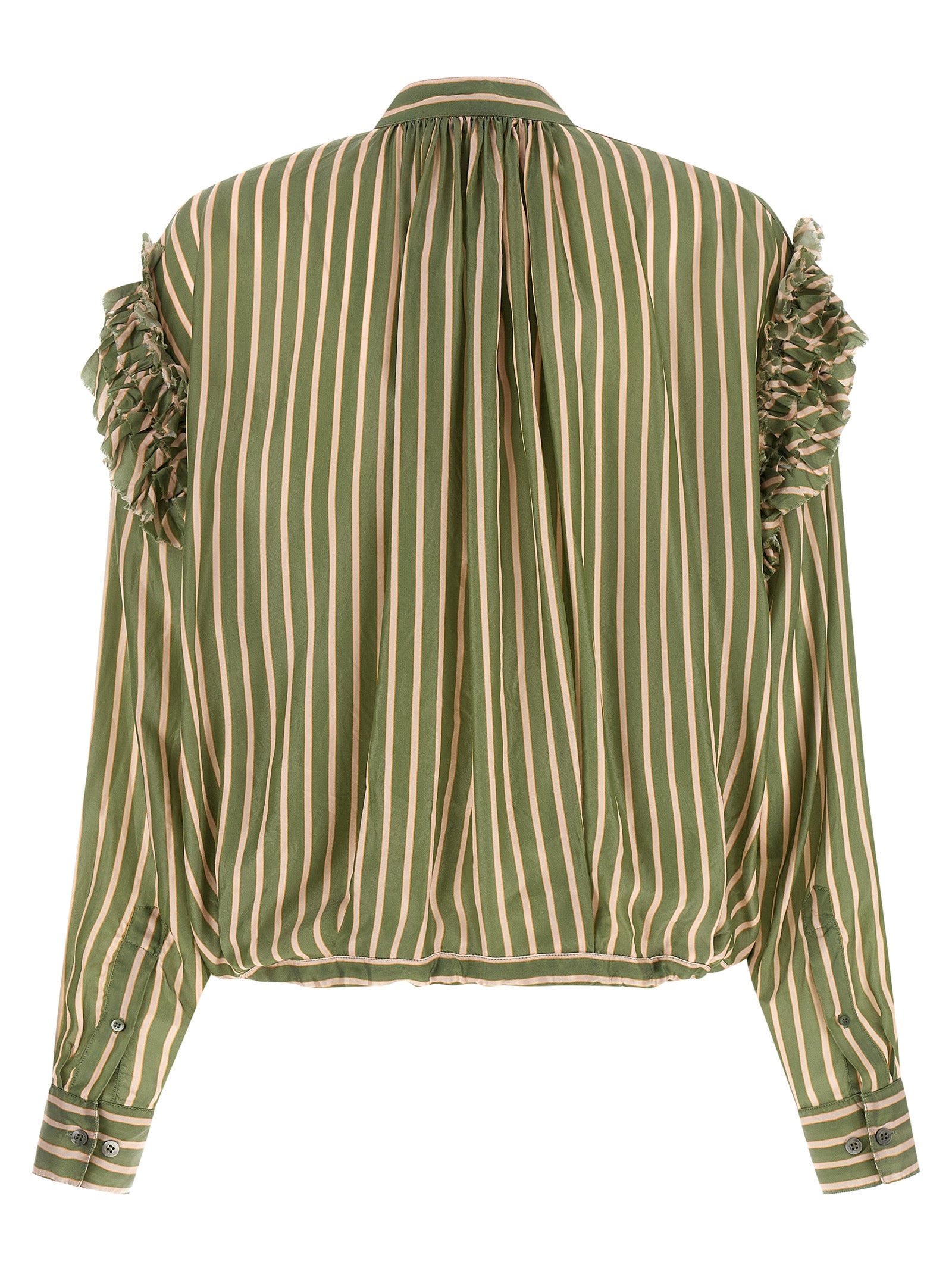 Cenever Bis Shirt Green Cupro Shirt, Blouse