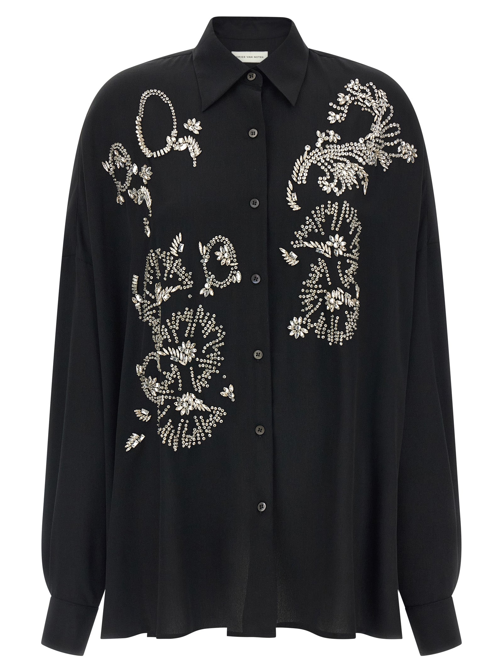 Casia Shirt Black Polyester Shirt, Blouse