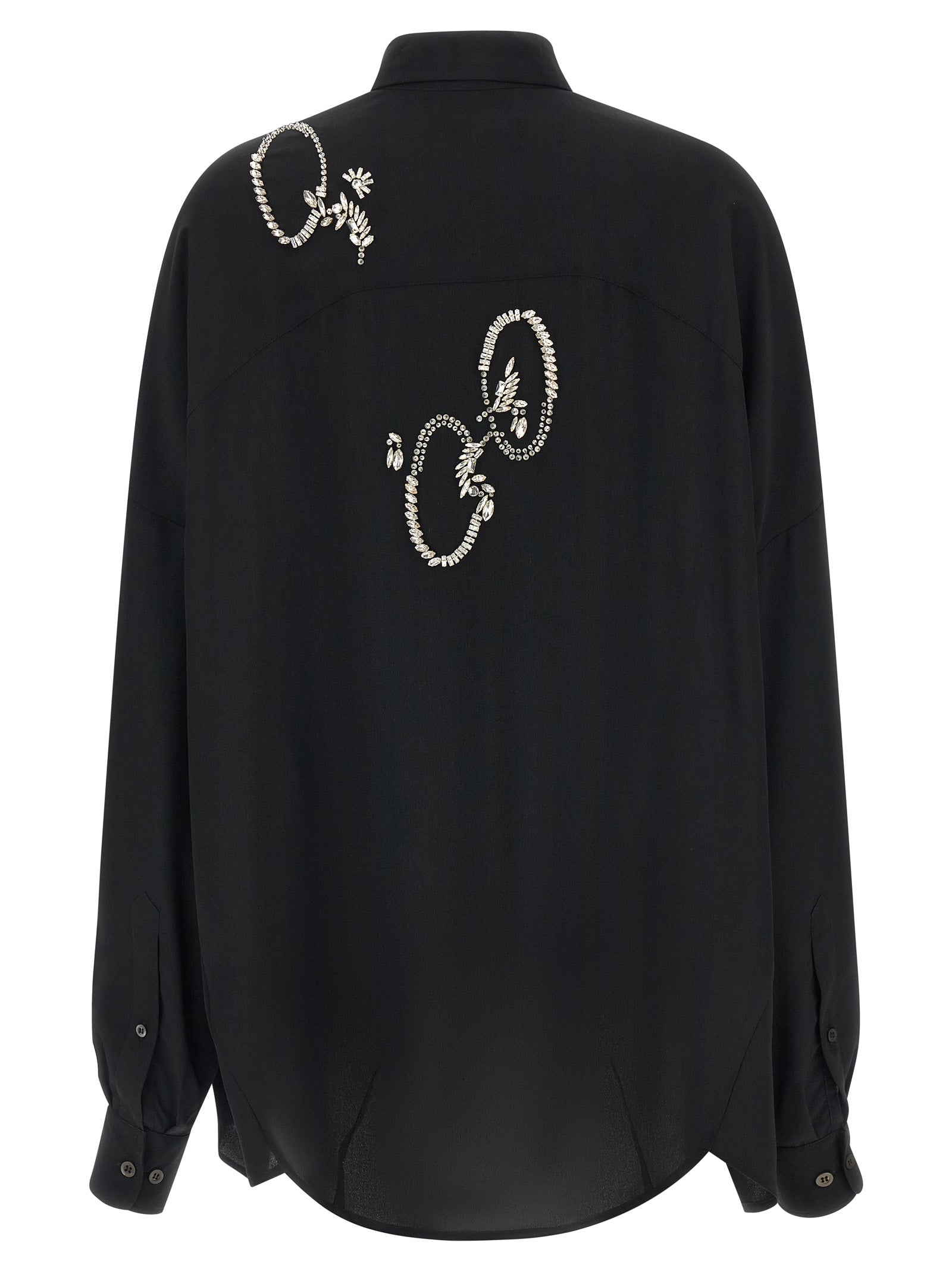 Casia Shirt Black Polyester Shirt, Blouse