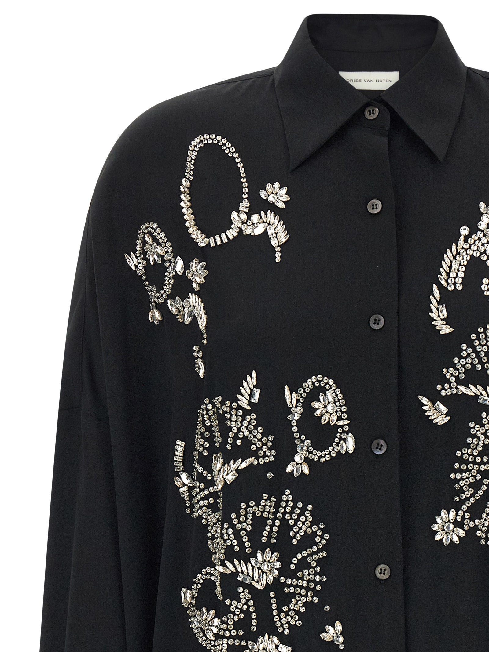 Casia Shirt Black Polyester Shirt, Blouse