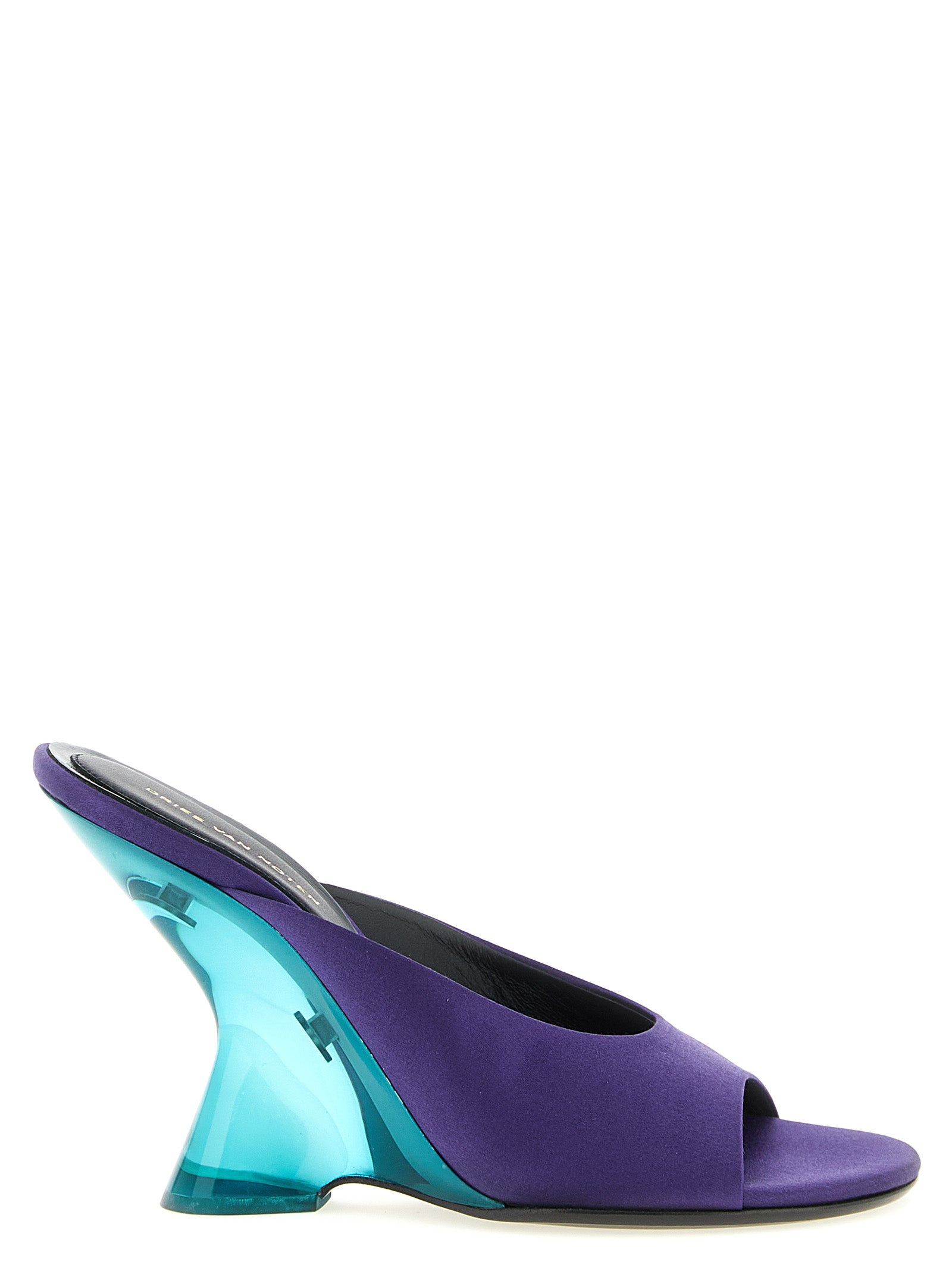 Satin mules Purple Cotton Wedges