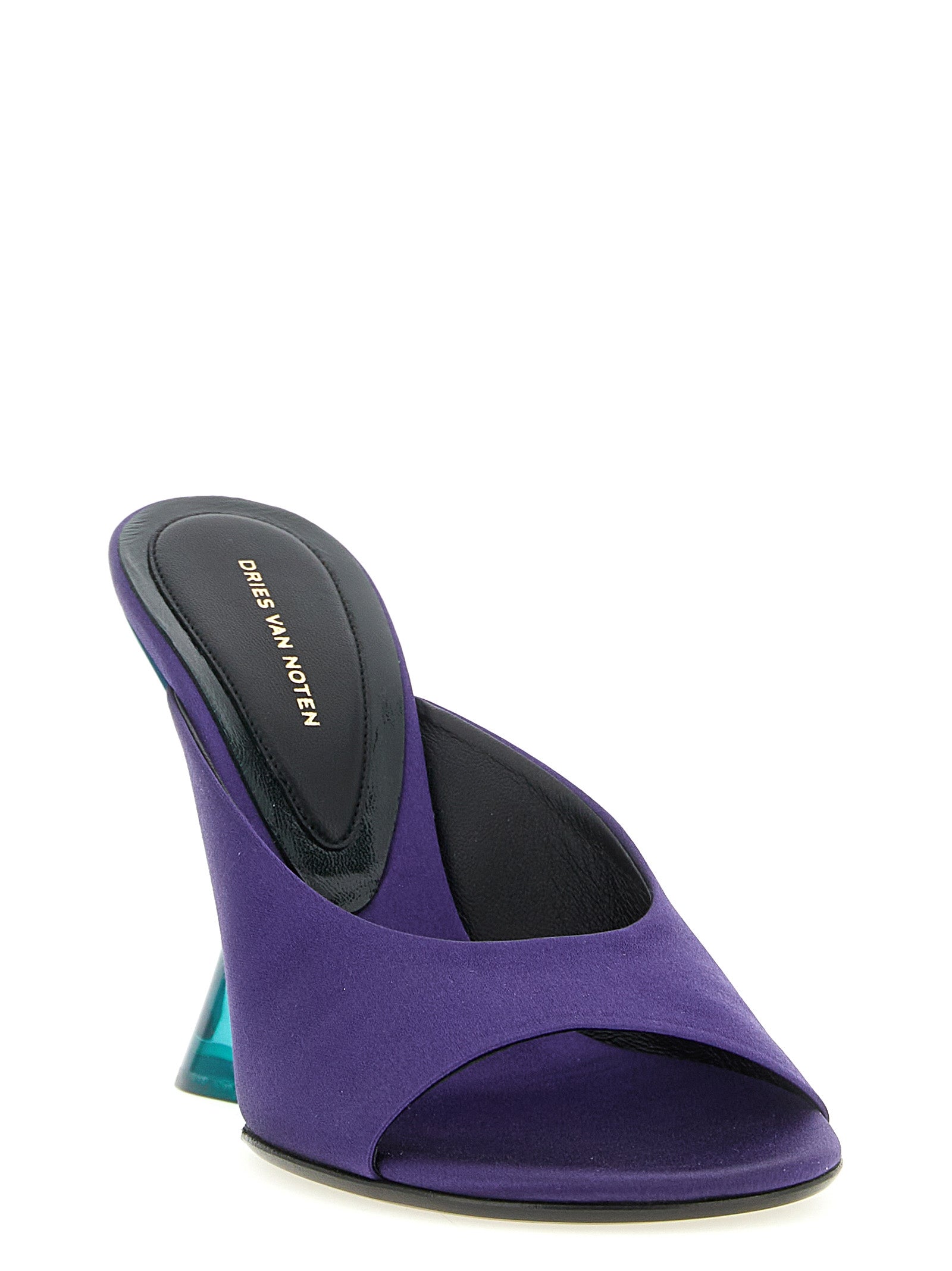Satin mules Purple Cotton Wedges