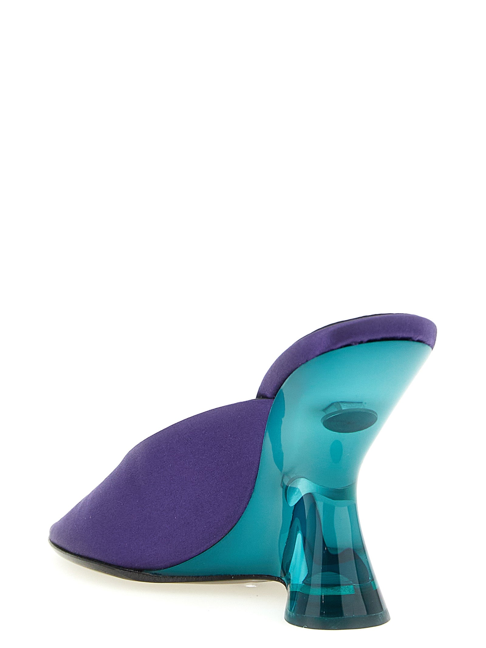 Satin mules Purple Cotton Wedges