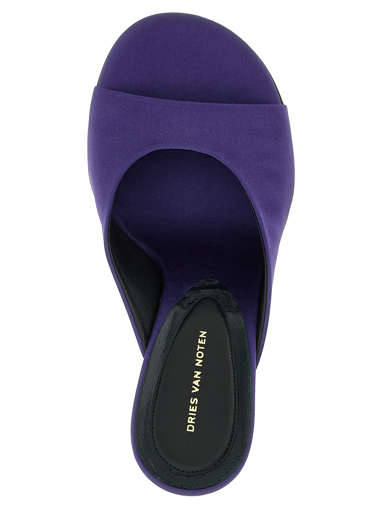 Satin mules Purple Cotton Wedges