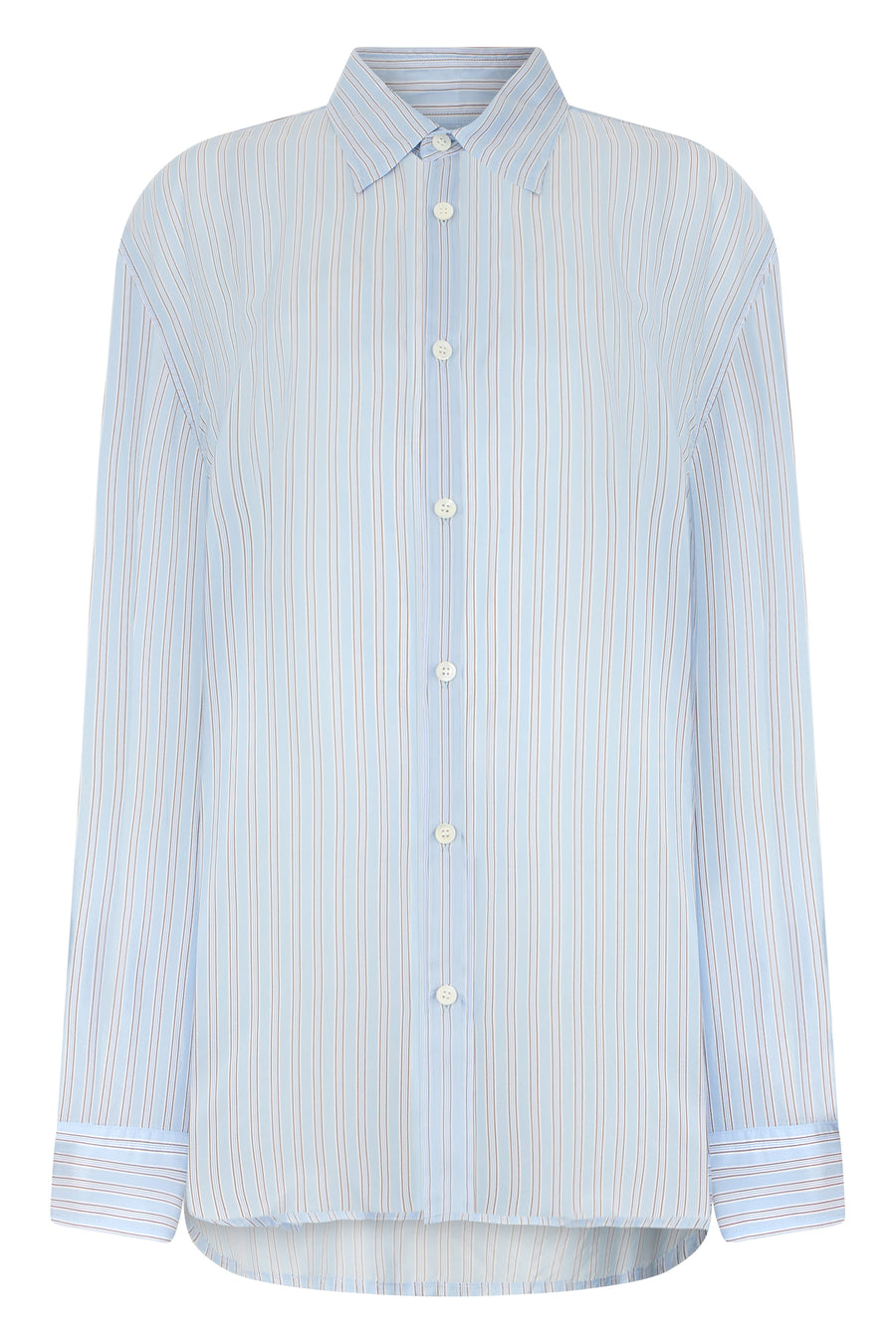 Shirt Cupro Striped Light Blue Cuprammonium Rayon