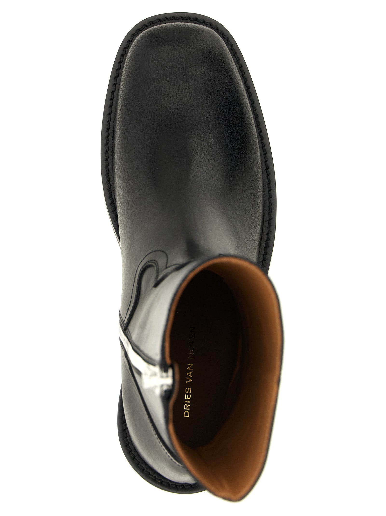 Leather Ankle Boots Black Calfskin (bos Taurus) Boots