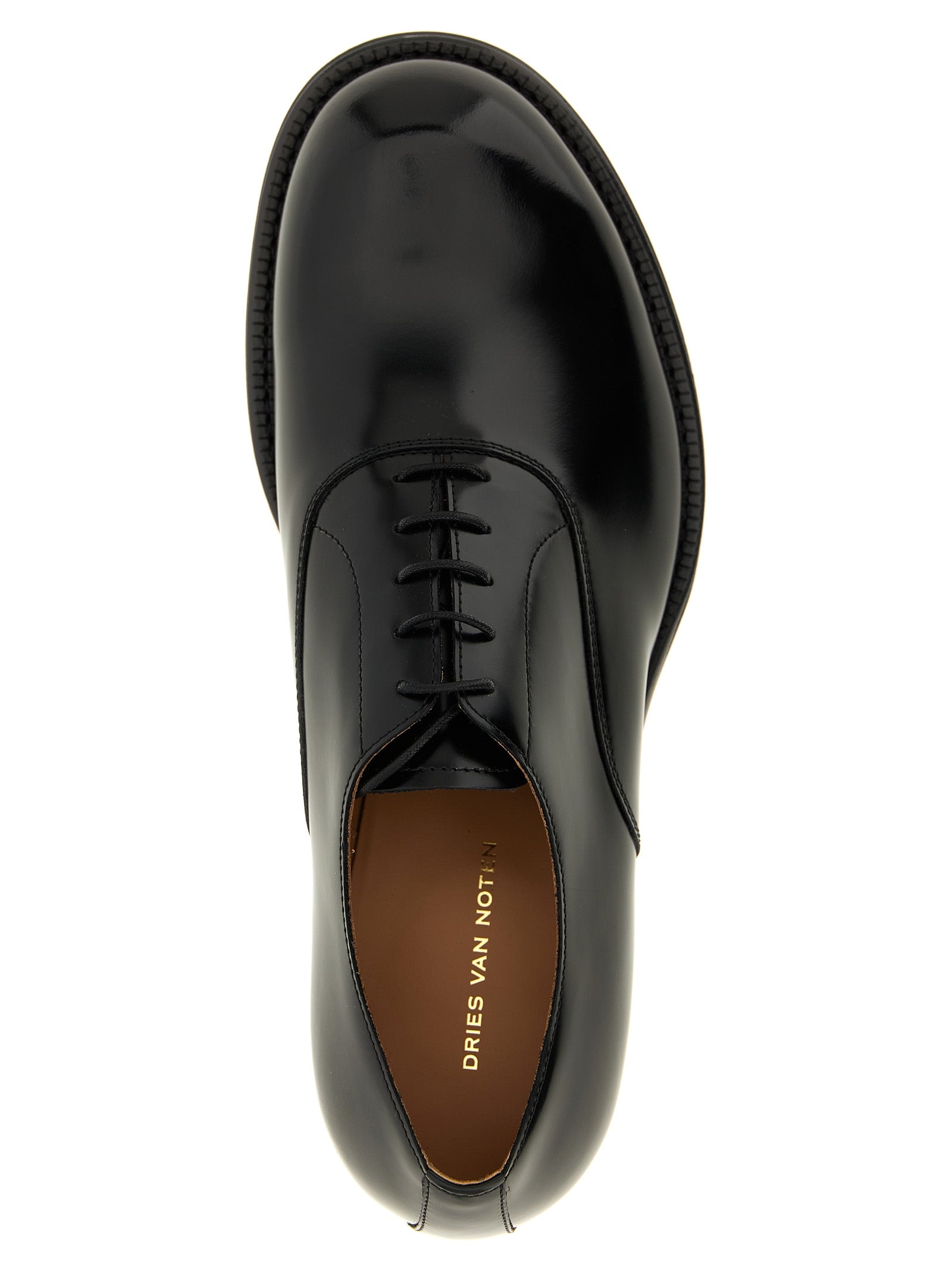 Derby Lace-Up Shoes Black Calfskin Leather (bos Taurus) Lace Up