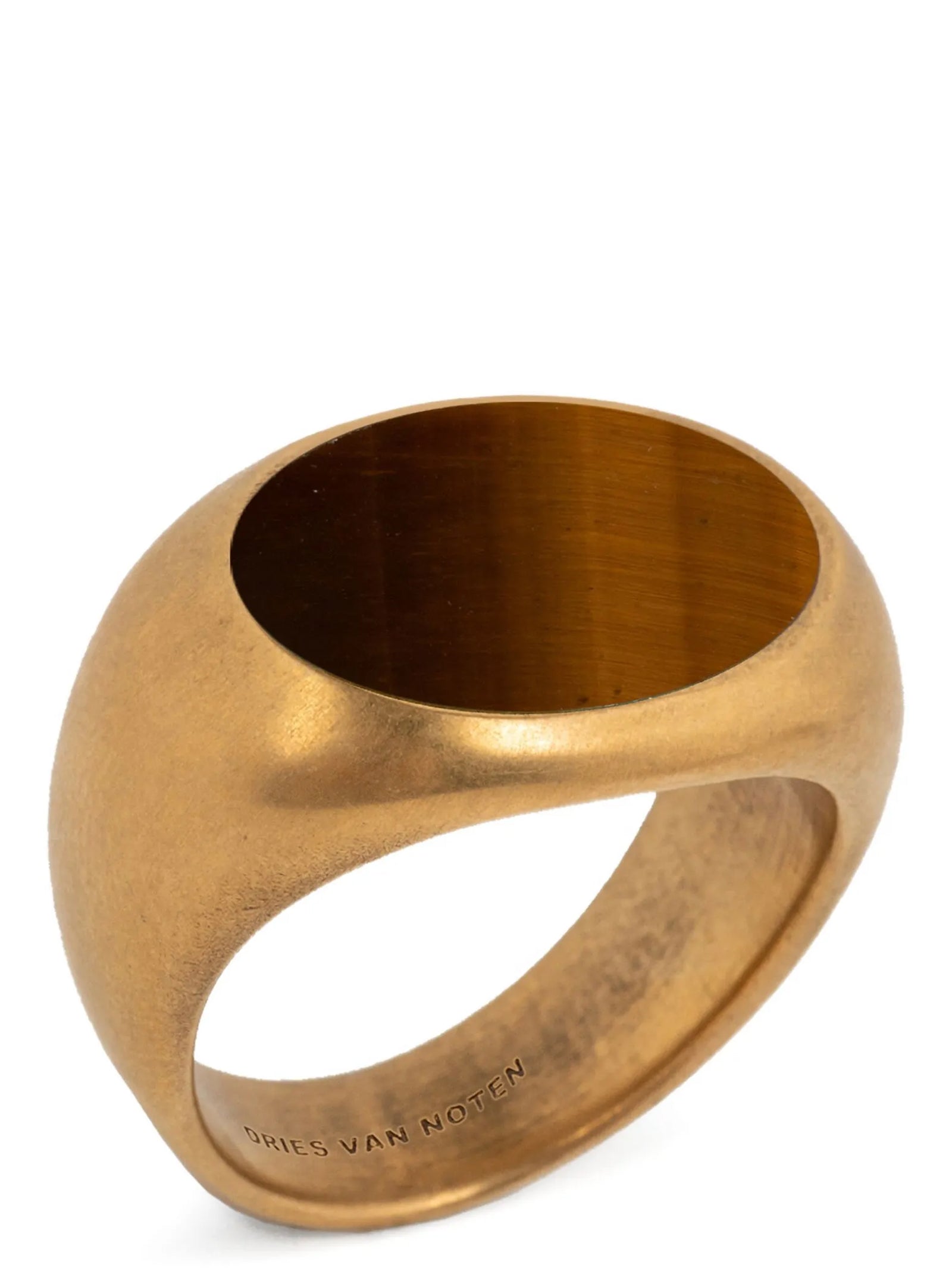 Stone Signet ring Gold Brass Semi Precious Jewelry