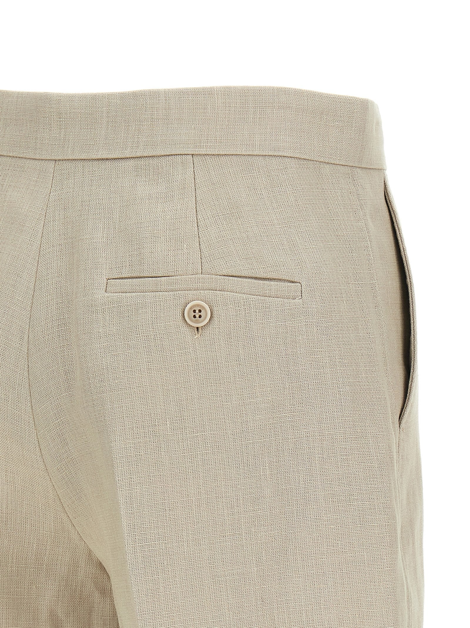 MxsLanda shorts Beige Linen Bermuda