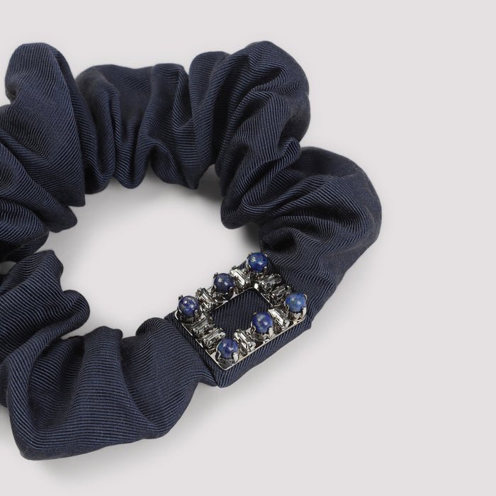Tres Vivier Stone Scrunchie Blue Cotton Hat