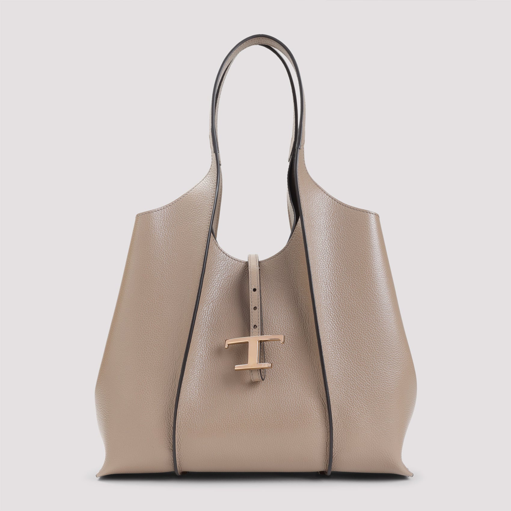 T Timeless Medium Shopping Bag Nude & Neutrals Grained Leather
