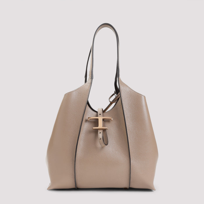 T Timeless Small Shopping Bag Nude & Neutrals Grained Calf Leather