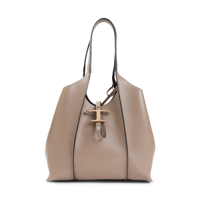 T Timeless Small Shopping Bag Nude & Neutrals Grained Calf Leather