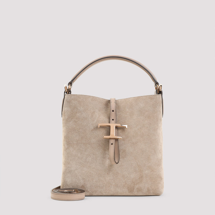 Bucket Bag Nude & Neutrals Suede Leather