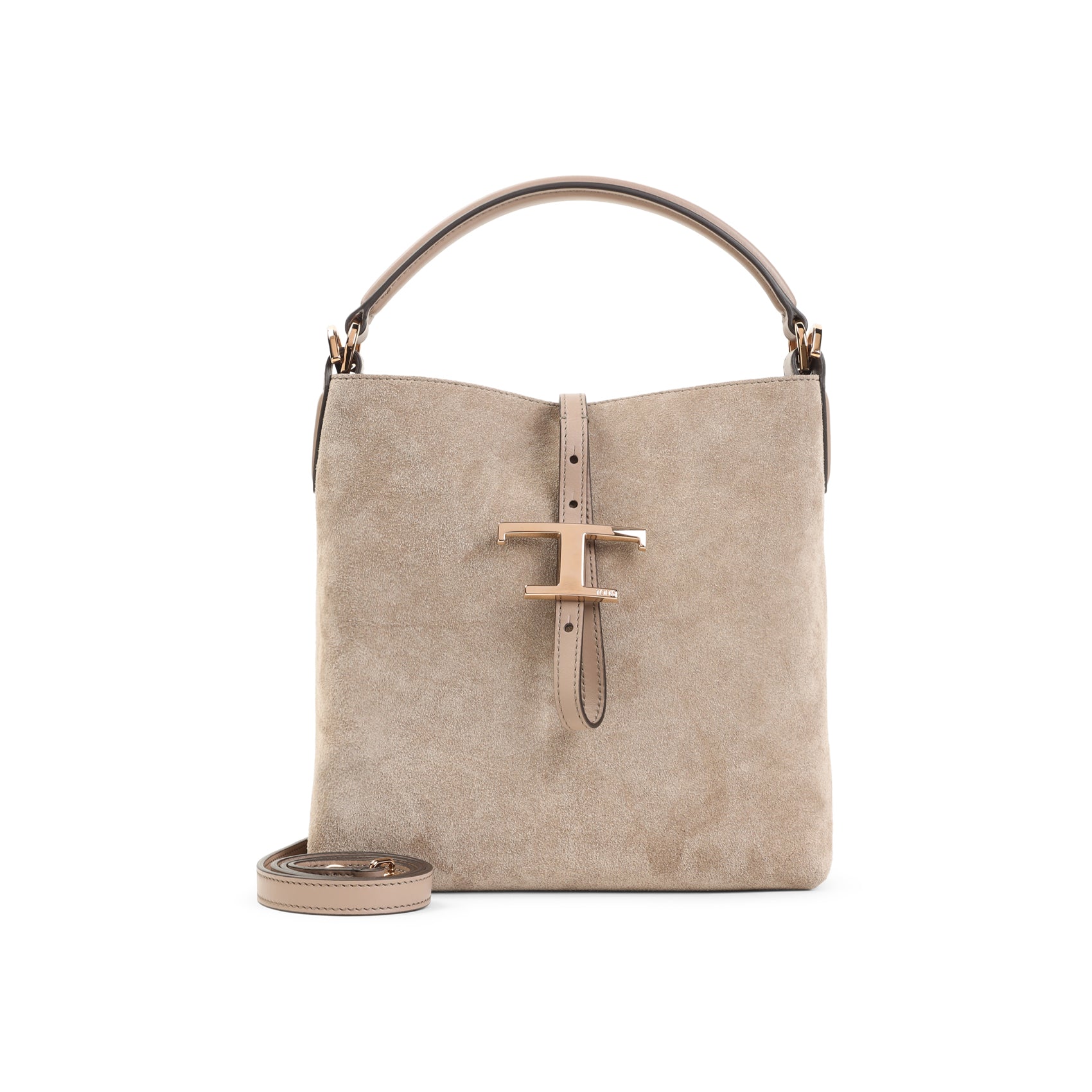 Bucket Bag Nude & Neutrals Suede Leather