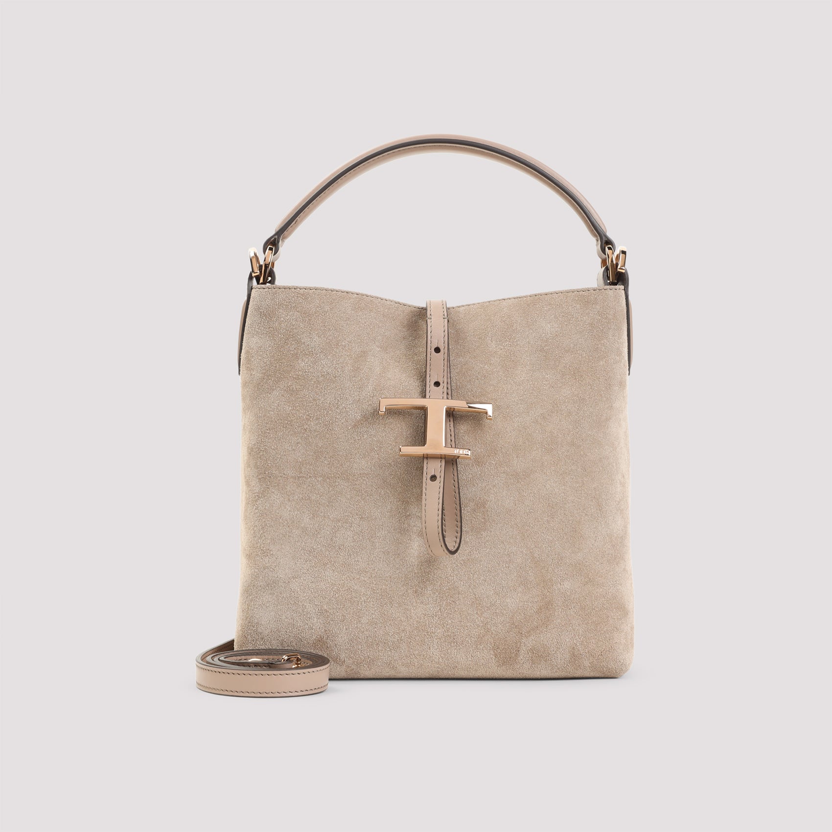 Bucket Bag Nude & Neutrals Suede Leather