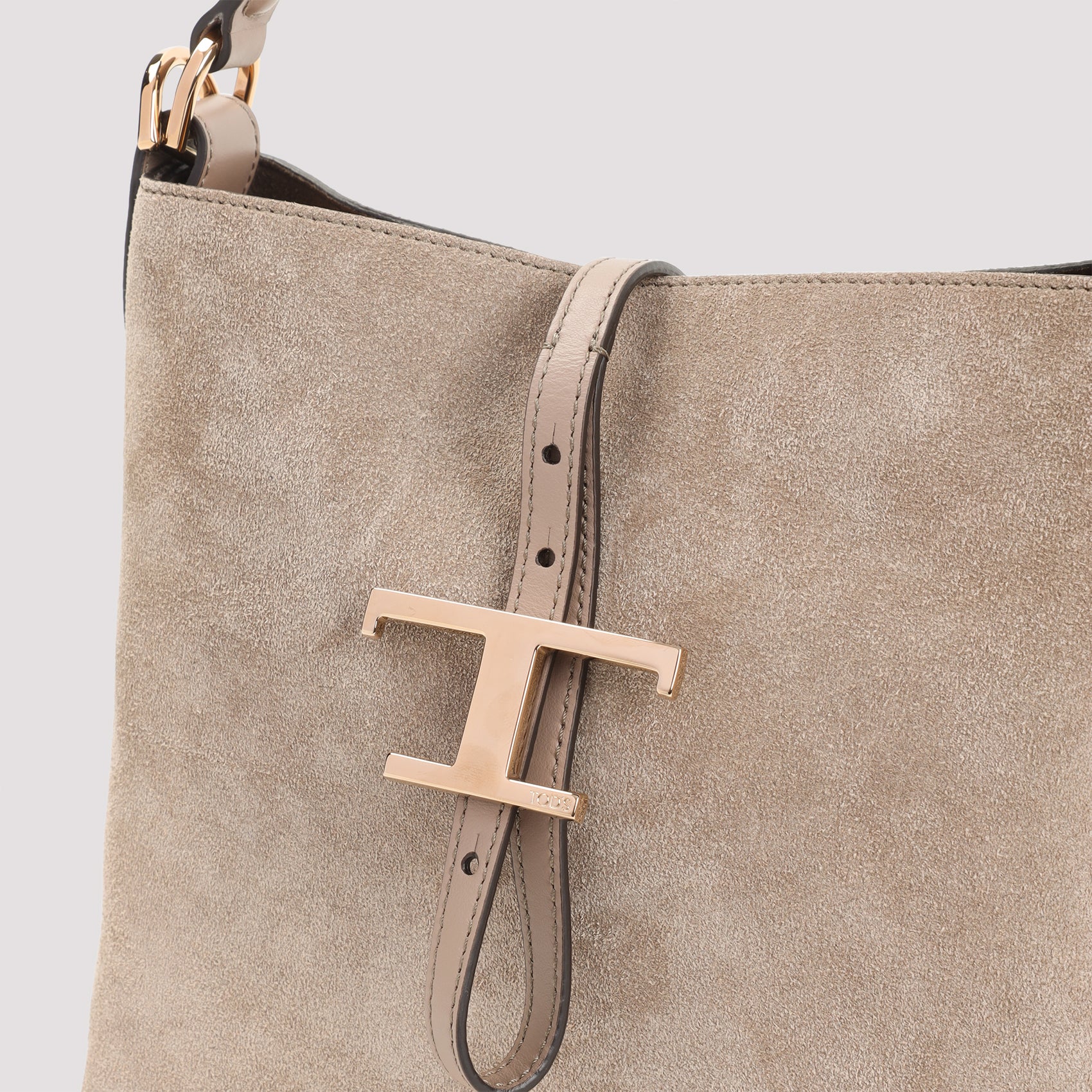 Bucket Bag Nude & Neutrals Suede Leather