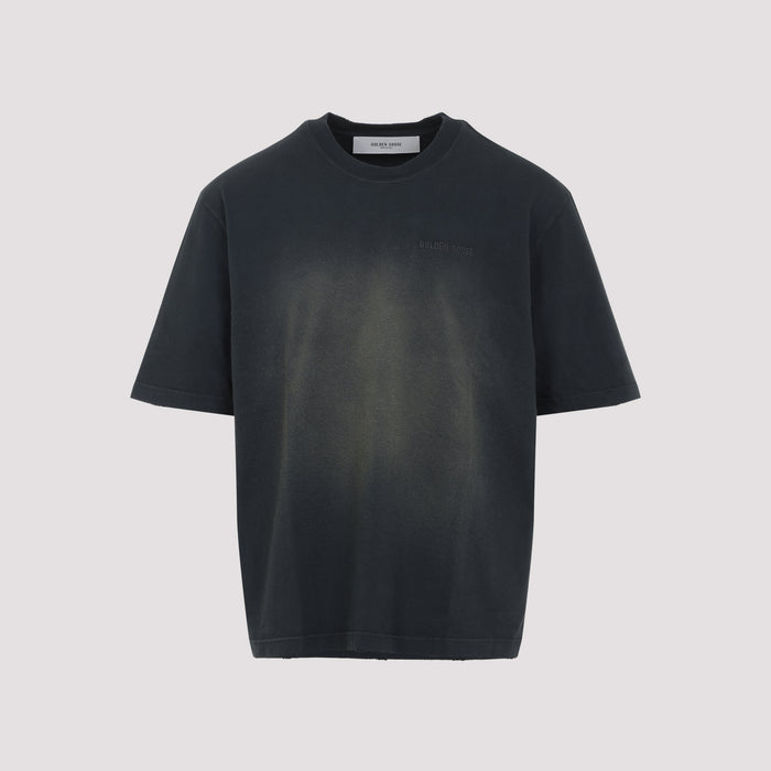 T-shirt With Embroidery Black Cotton Tshirt