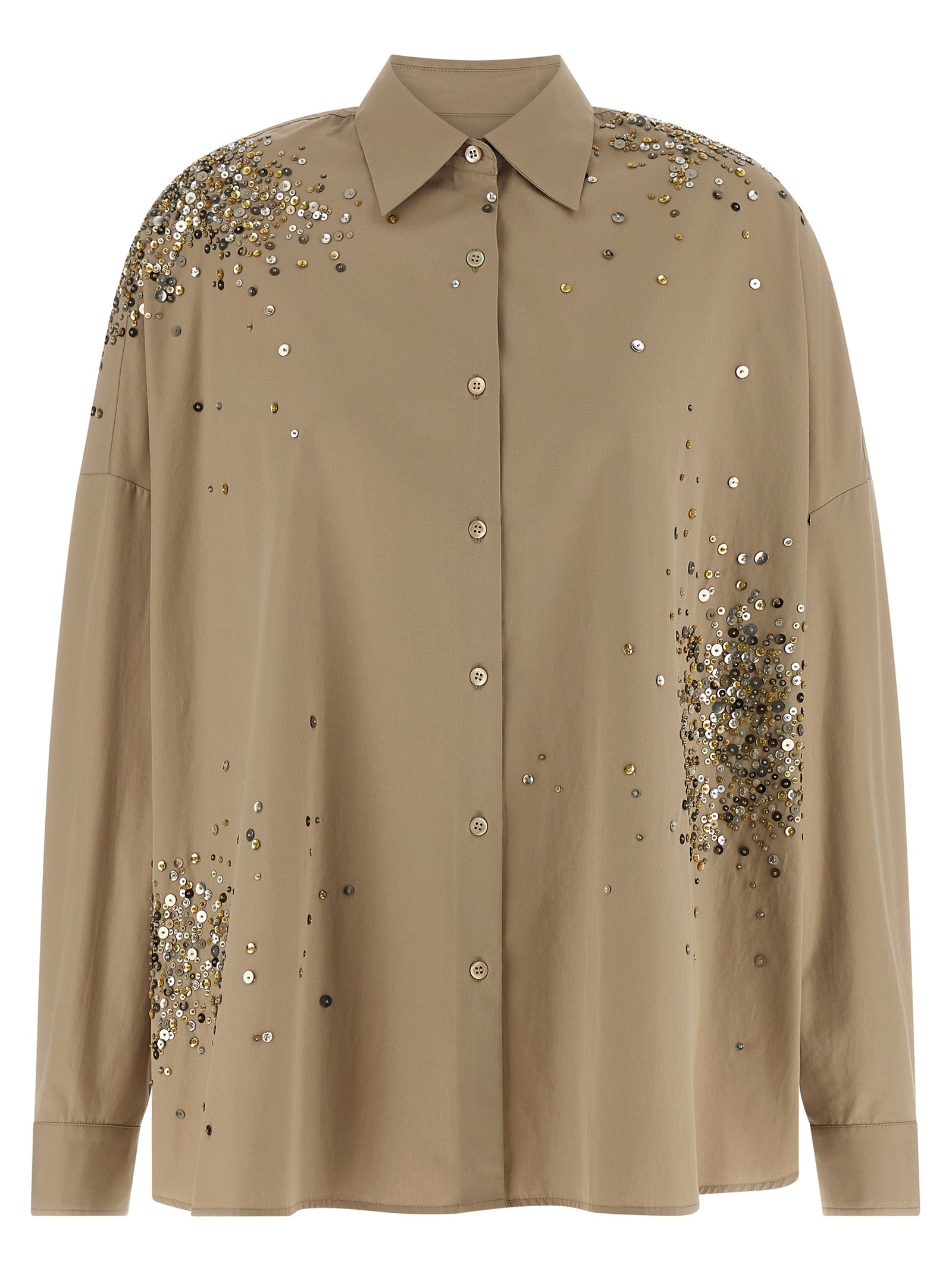 Casia Shirt Beige Cotton Shirt, Blouse