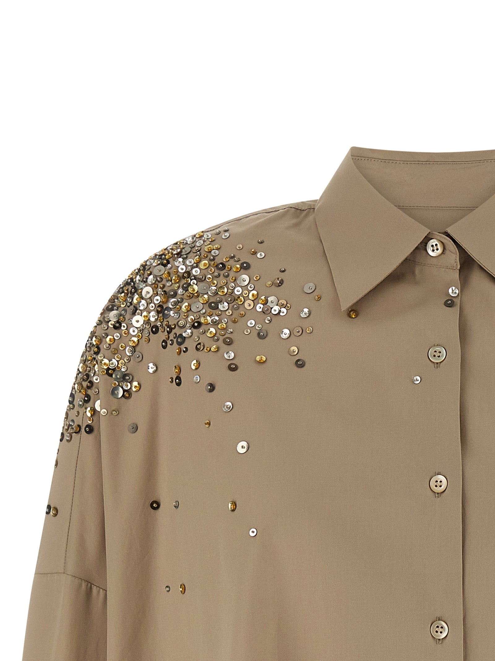 Casia Shirt Beige Cotton Shirt, Blouse