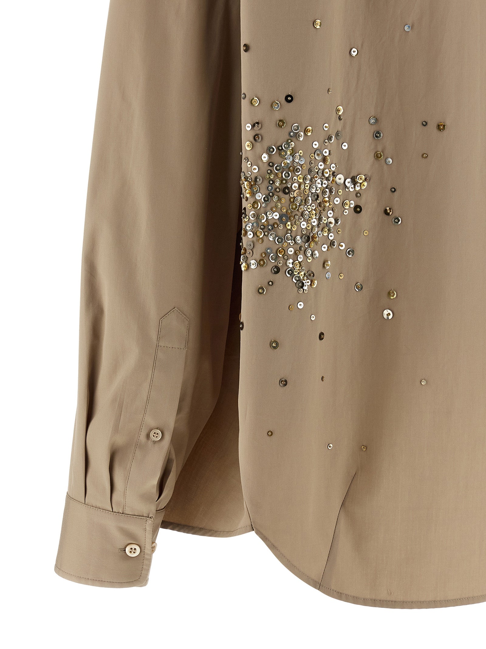 Casia Shirt Beige Cotton Shirt, Blouse