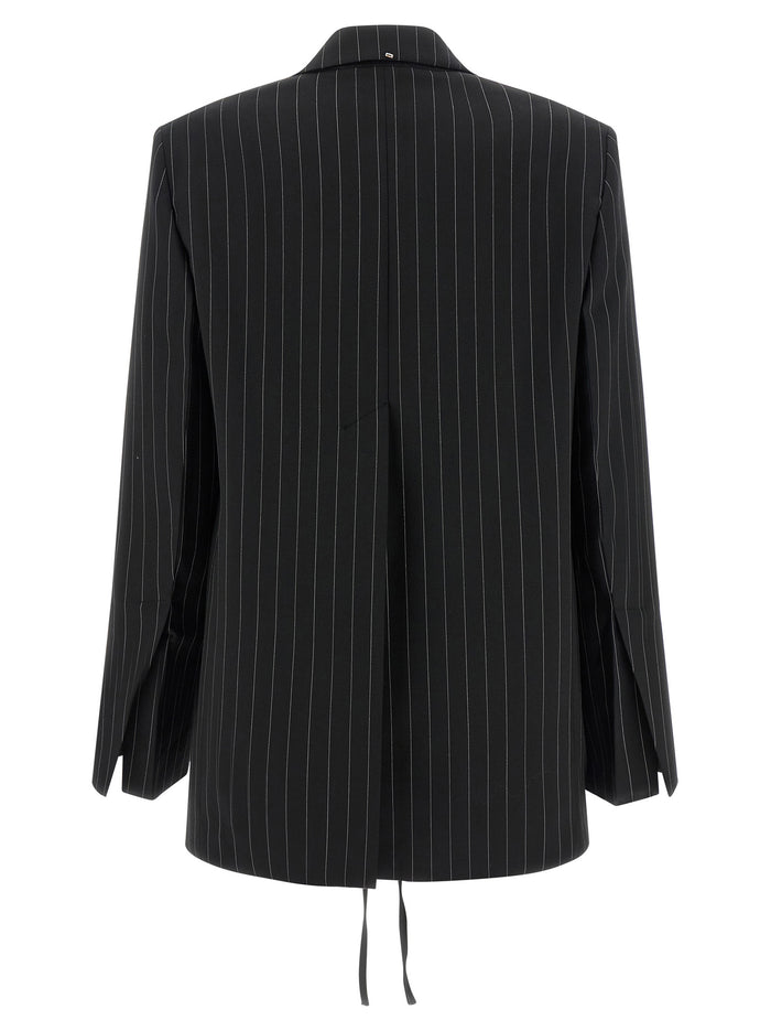 SpxDivina blazer Black Wool Polyester Elastane Blazer, Suits