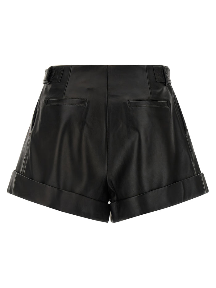 Spxvasaio Shorts Black Lamb Leather (ovis Aries) Bermuda