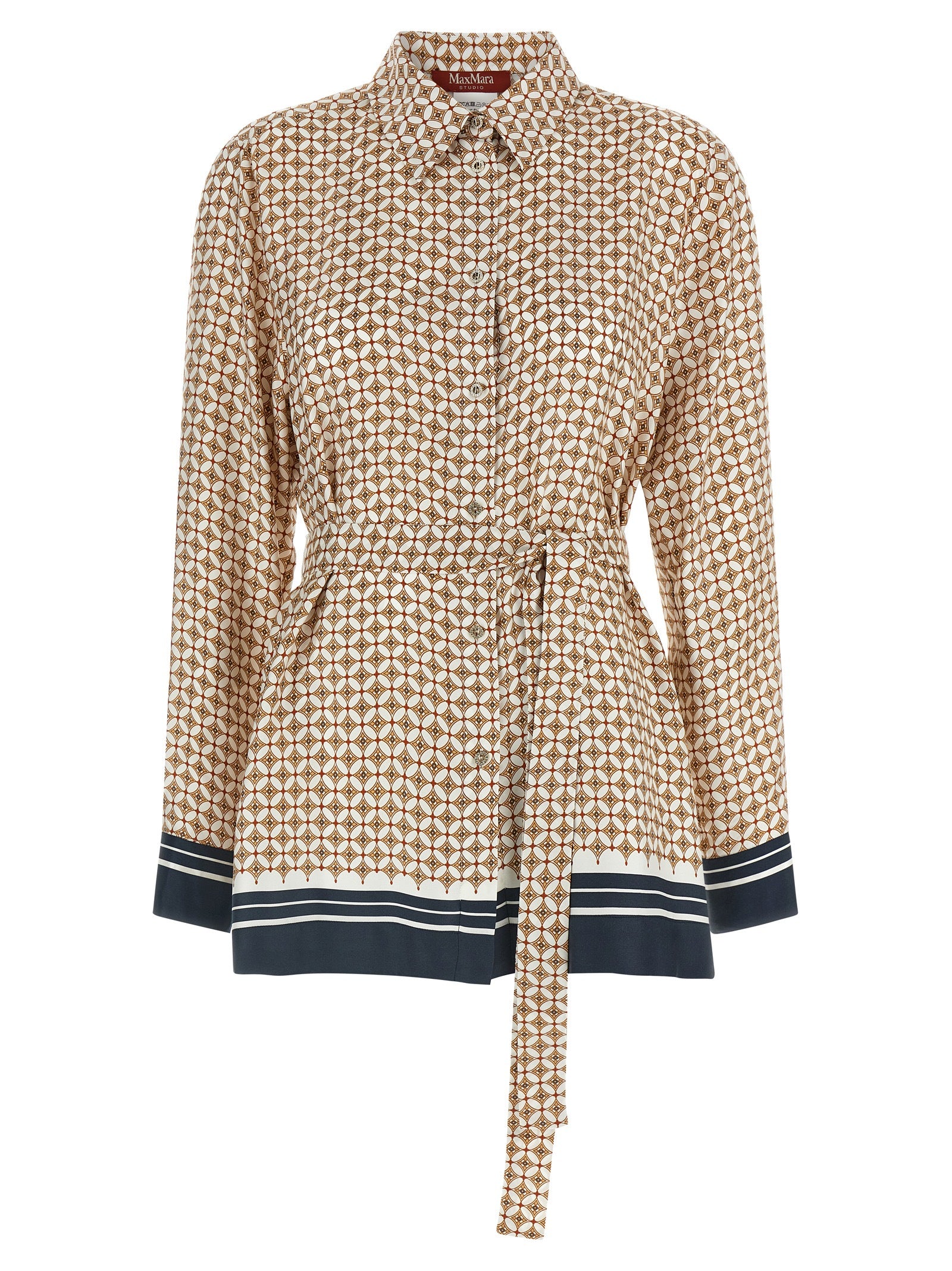 MstTenuta shirt Brown Silk Shirt, Blouse