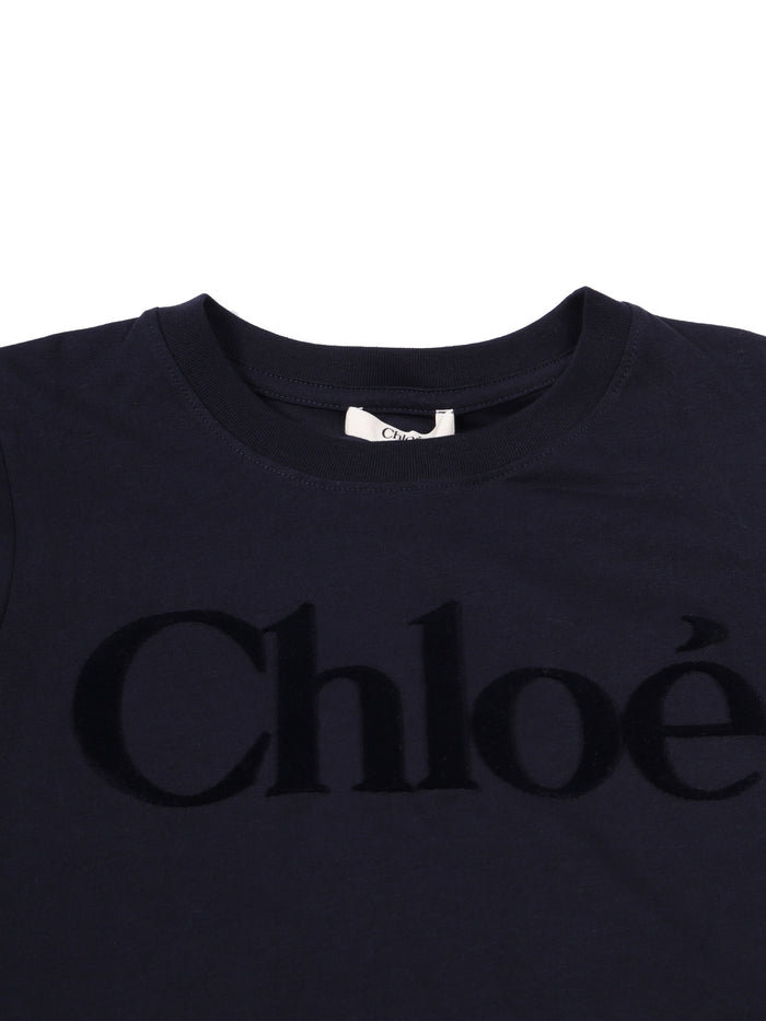T-Shirt Blue Cotton Fabric 2 Short Sleeves