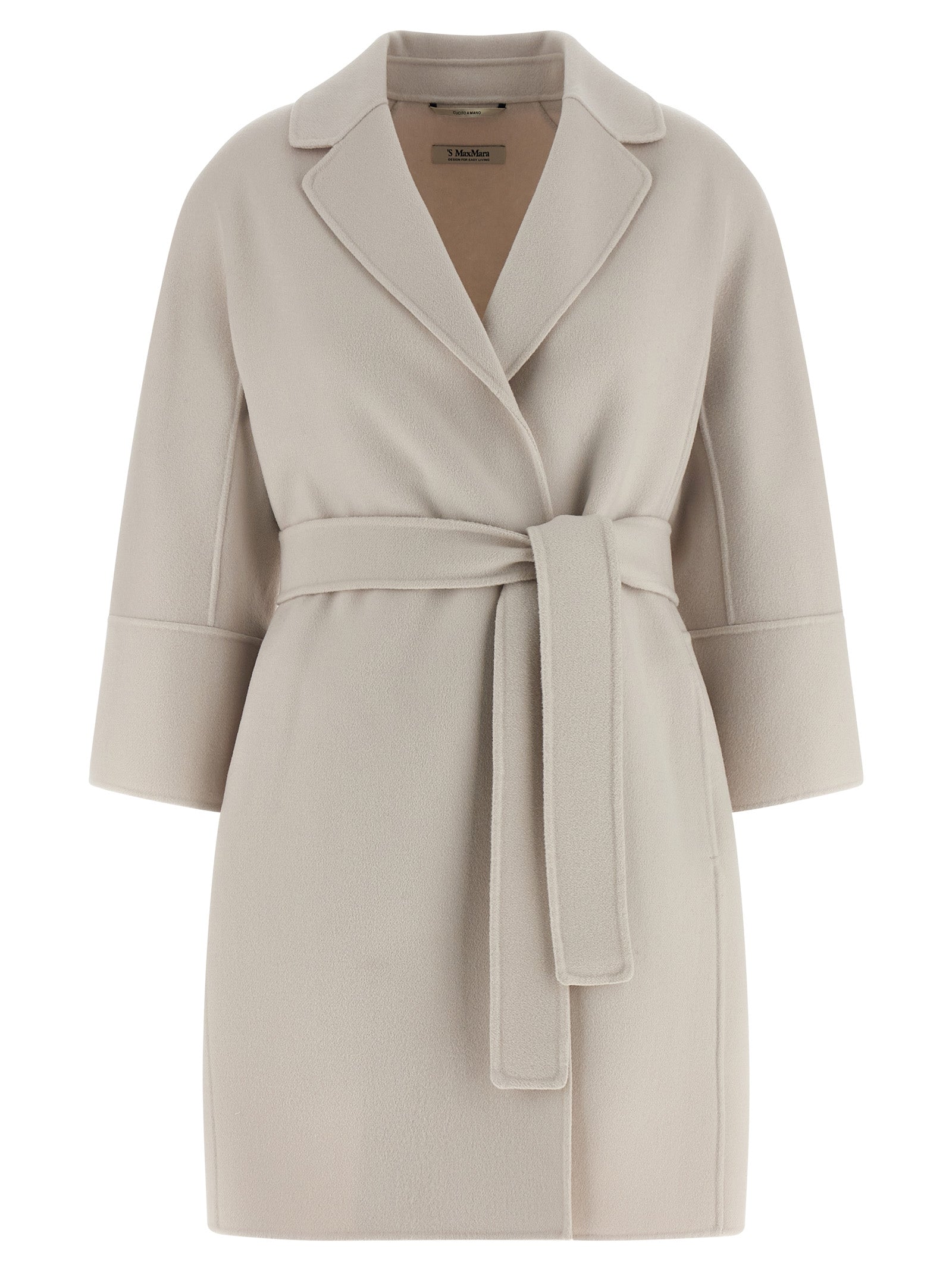 Arona coat Beige Virgin Wool Coats, Trench