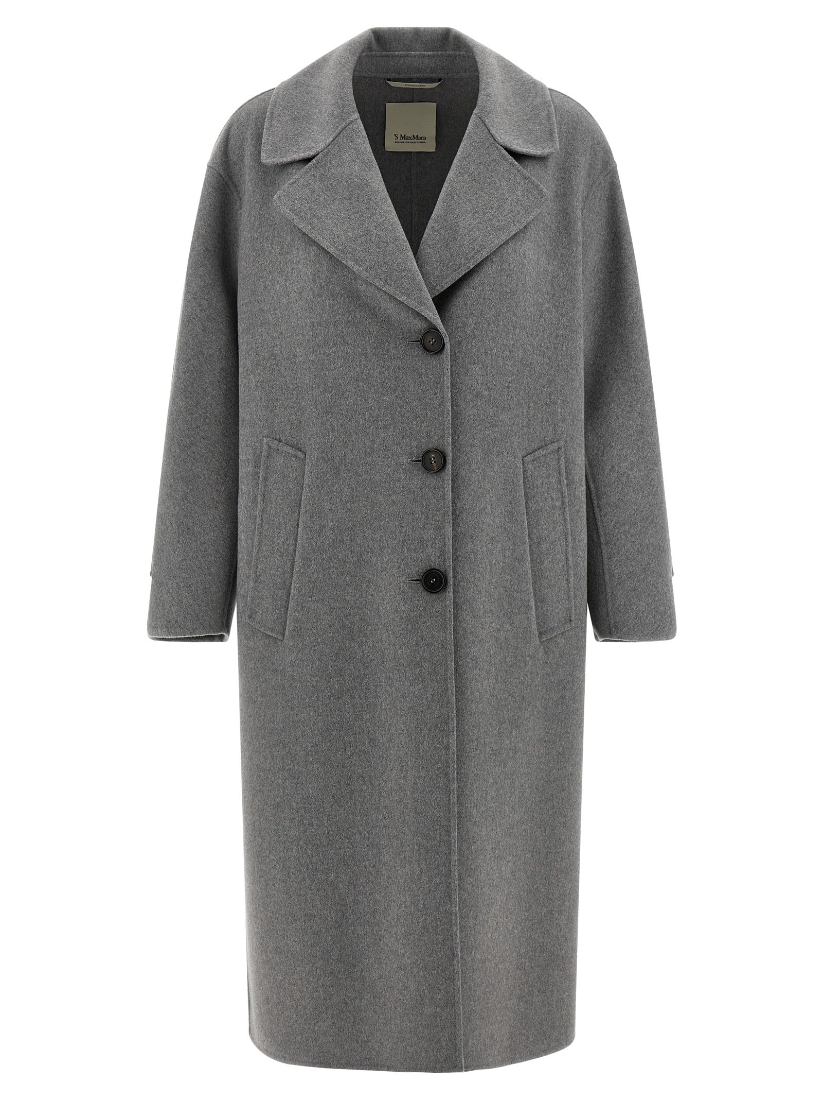 SmmZoe coat Gray Virgin Wool Coats, Trench