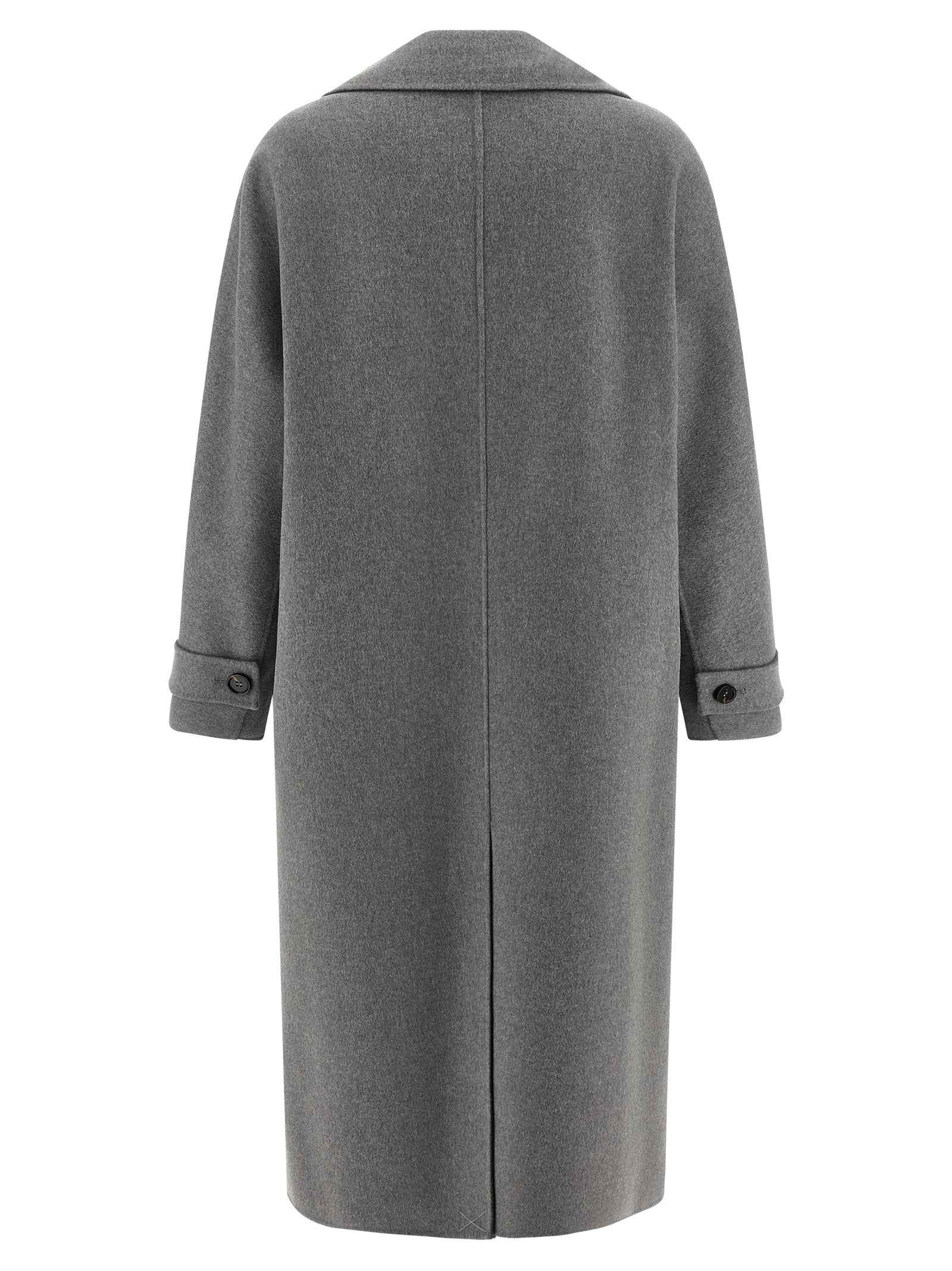 SmmZoe coat Gray Virgin Wool Coats, Trench