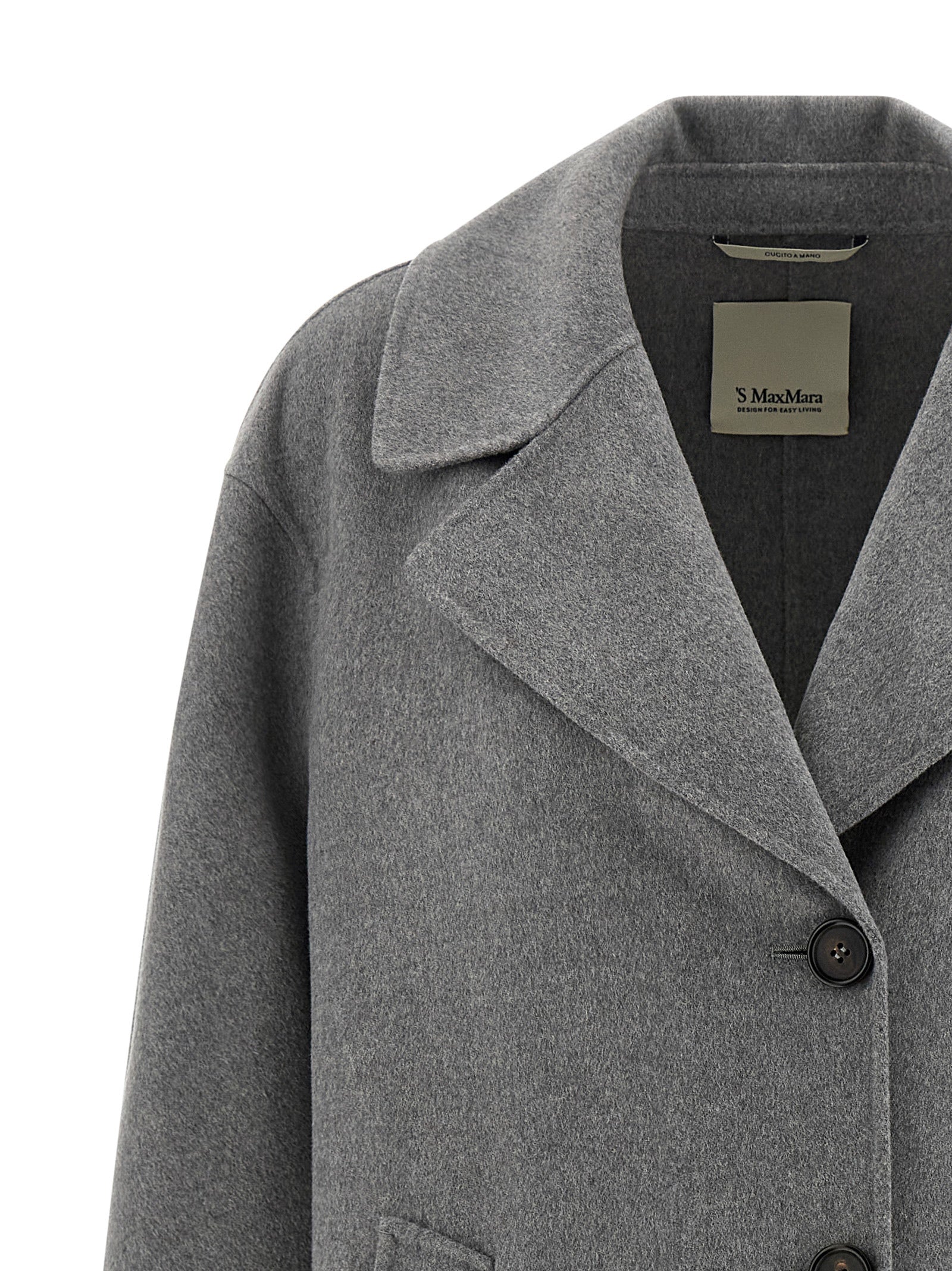 SmmZoe coat Gray Virgin Wool Coats, Trench