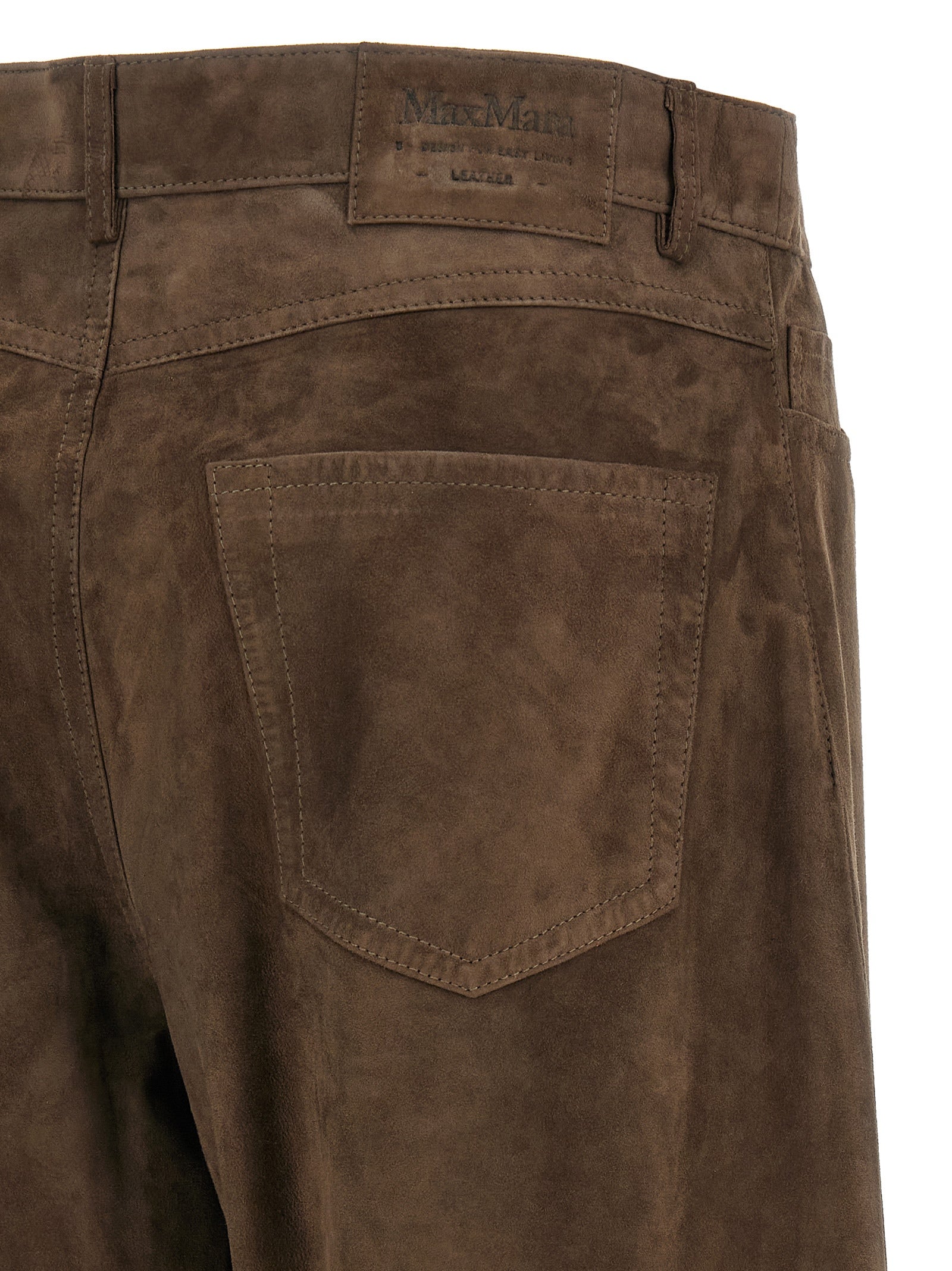 SmmFulmine pants Brown Lamb Leather (ovis Aries)