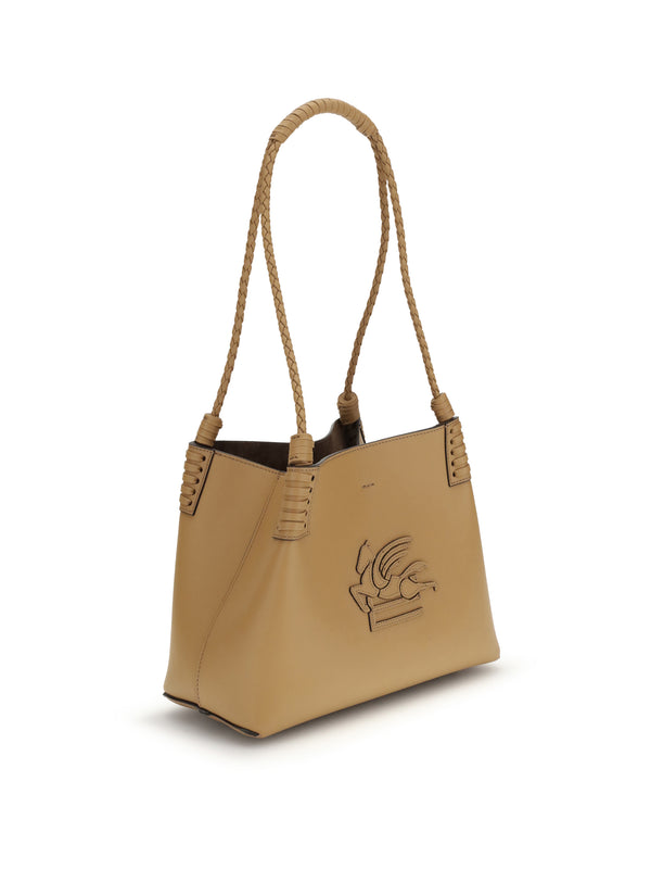 Shopping Bag Libra Calf Suede Brown Shoulder