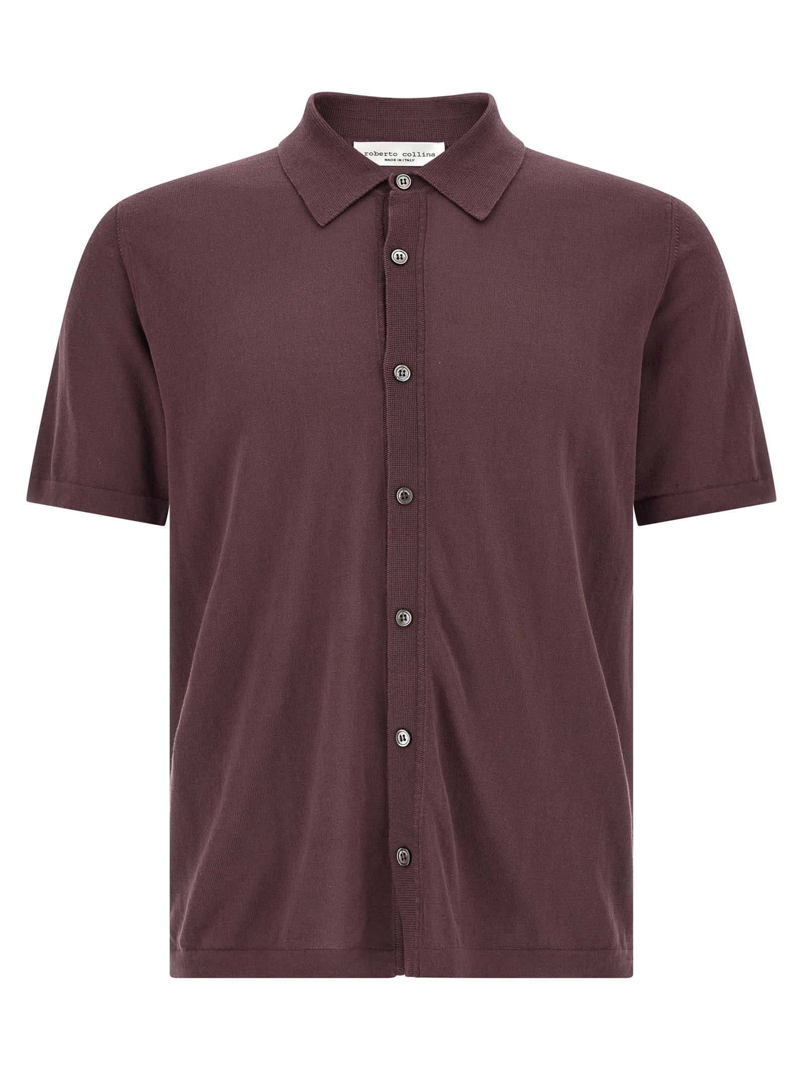 Knitted Shirt Bordeaux Cotton Shirt, Blouse