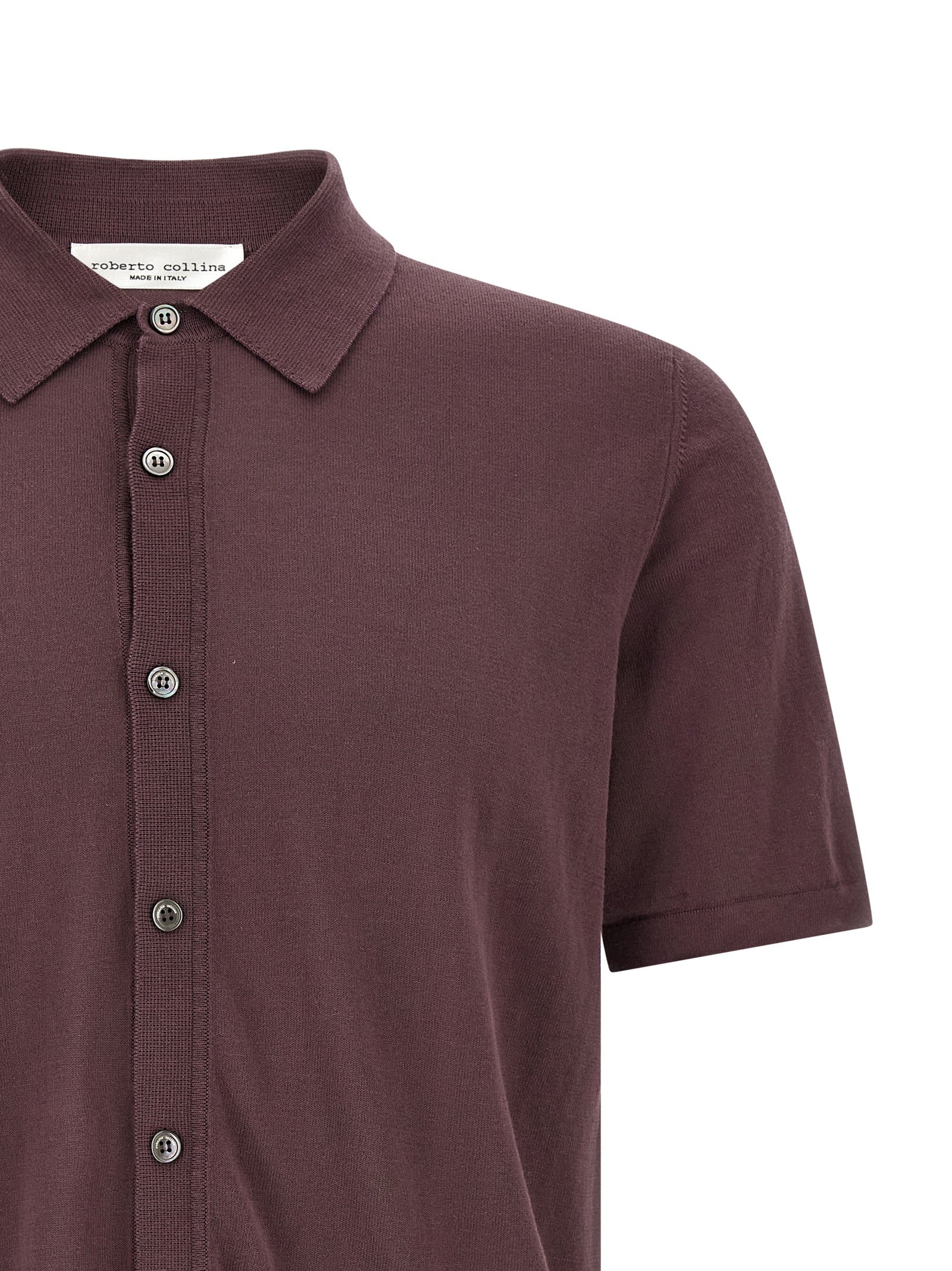 Knitted Shirt Bordeaux Cotton Shirt, Blouse