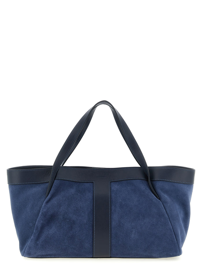 Suede shoulder bag Blue Polyurethane