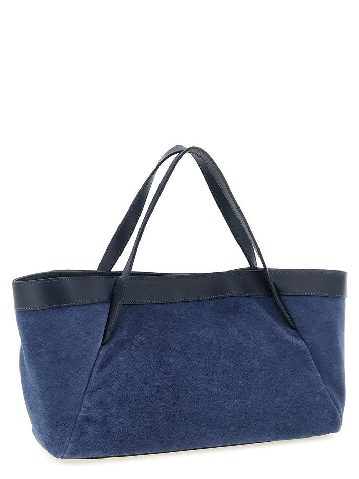 Suede shoulder bag Blue Polyurethane