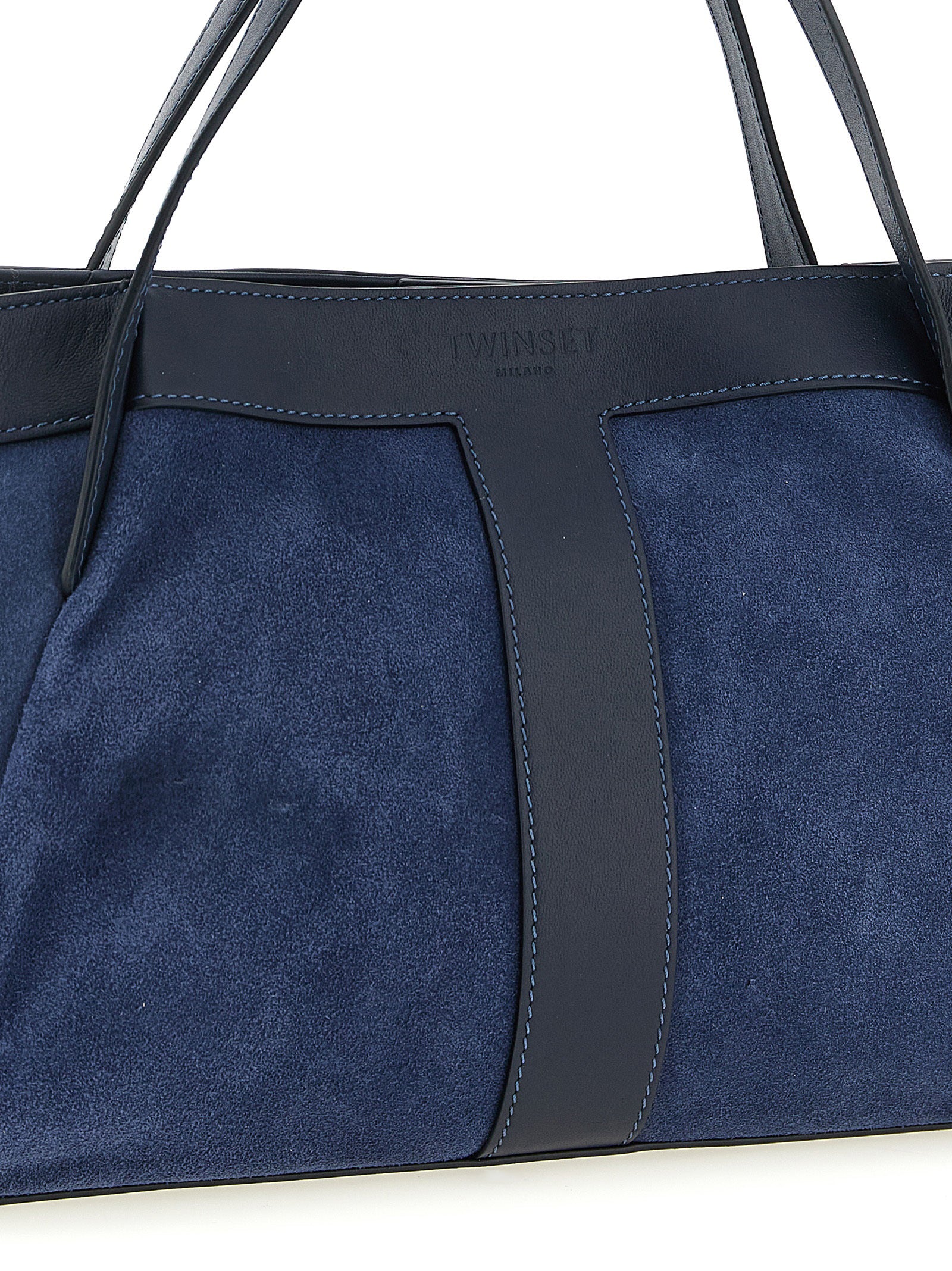 Suede shoulder bag Blue Polyurethane