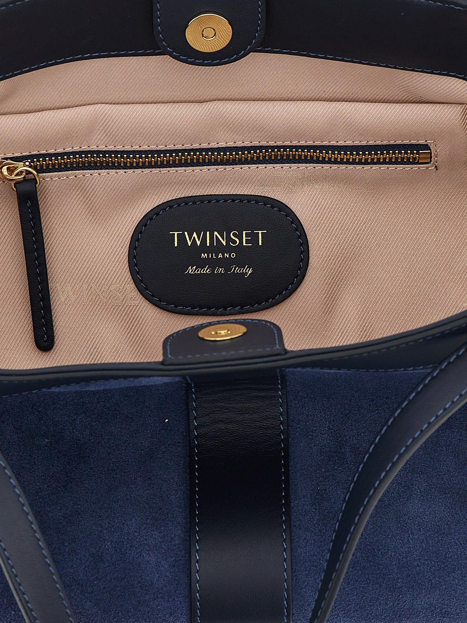 Suede shoulder bag Blue Polyurethane
