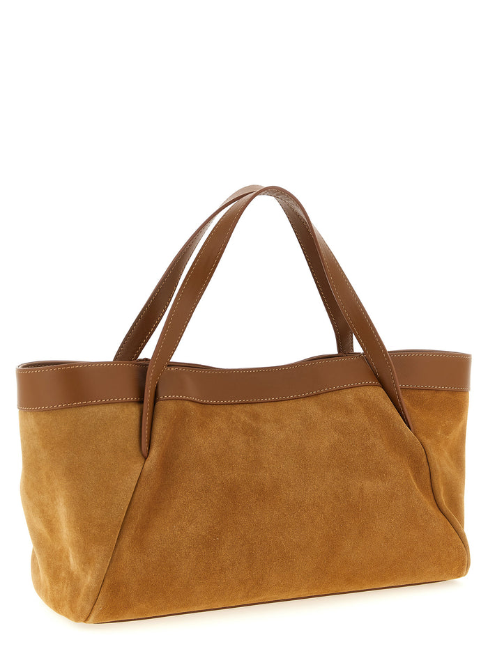 Suede shoulder bag Brown Polyurethane