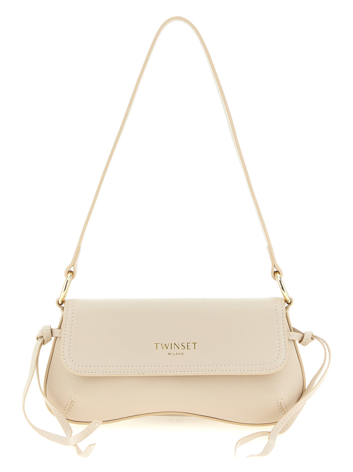 Leather shoulder bag Beige